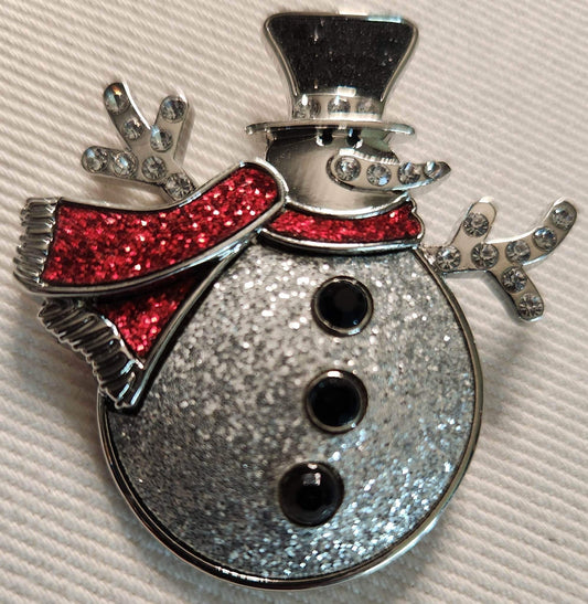 Snowman Brooch