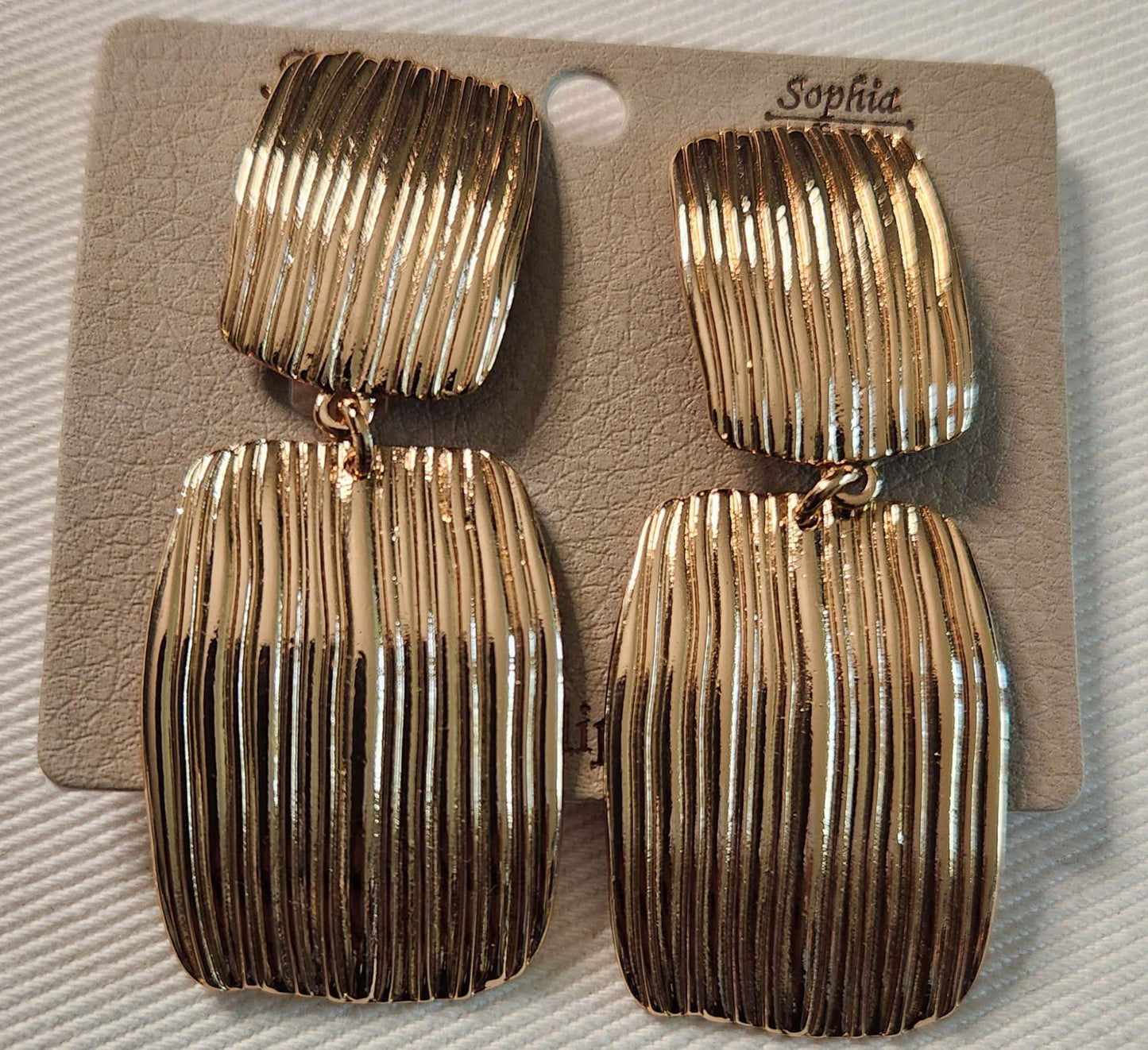 Ribbed Clip On Earrings