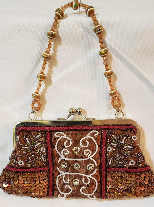 Bronze Beaded Purse