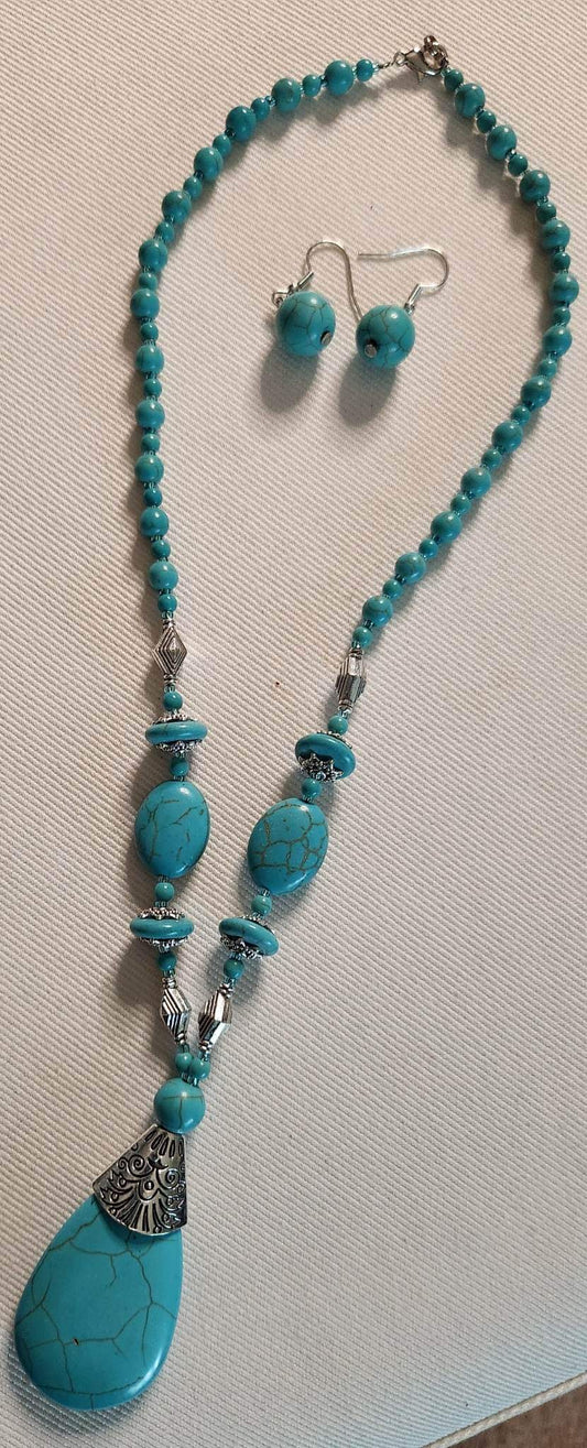 Turquoise Water Drop Pendant Necklace