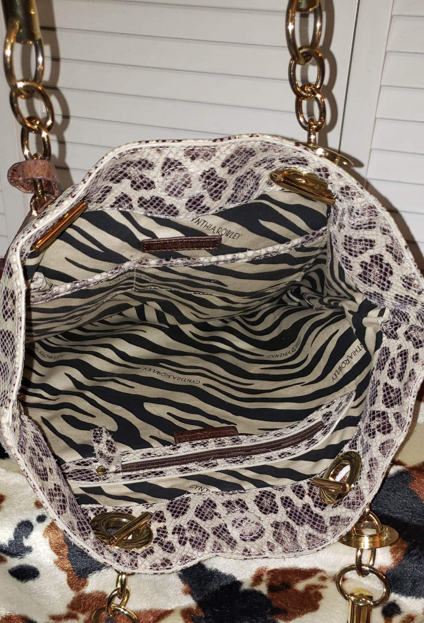 Animal Print Leather Tote